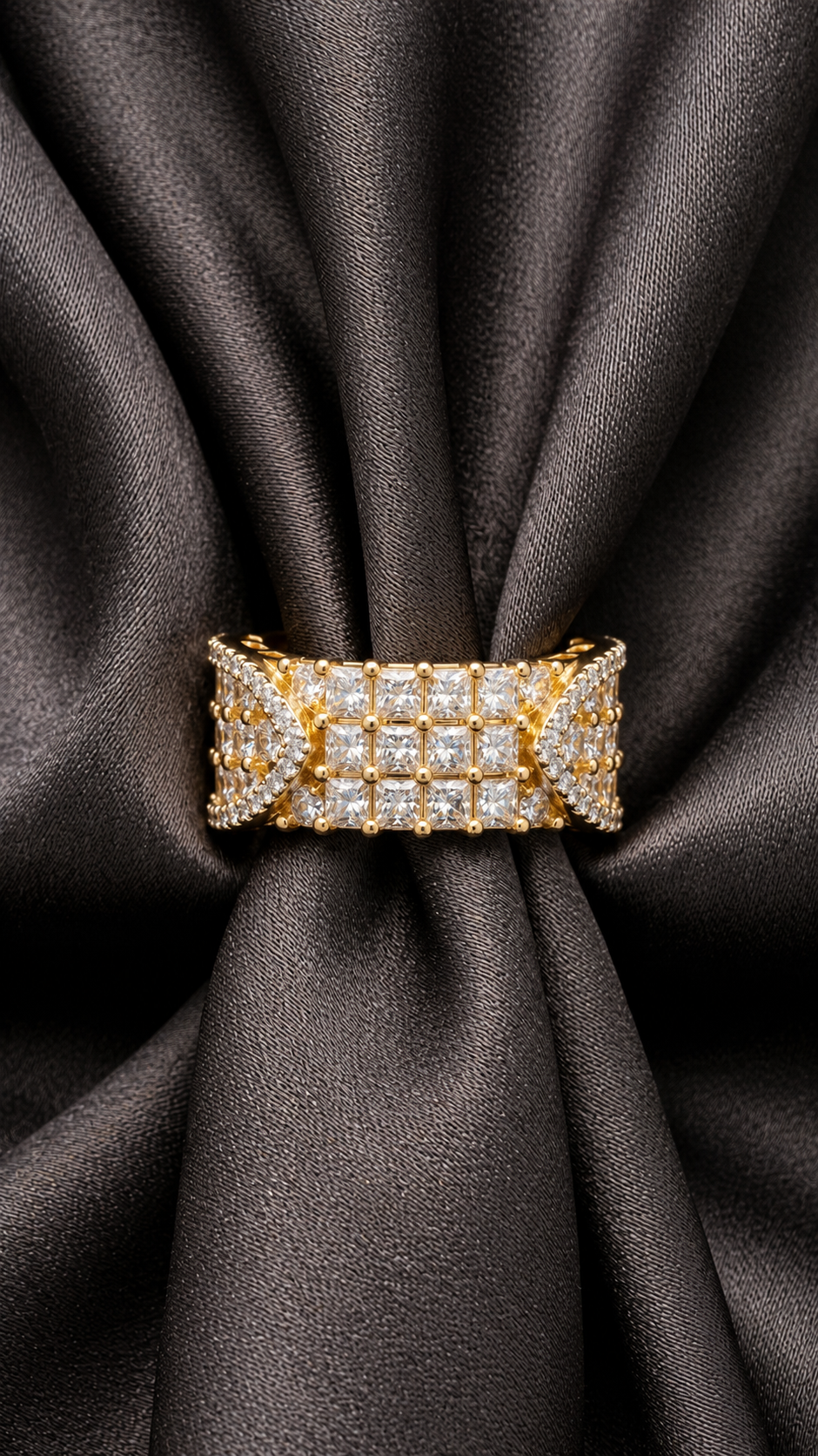 The Elysian Ribbon: Princess-Cut Mosaic Eternity Band Ring