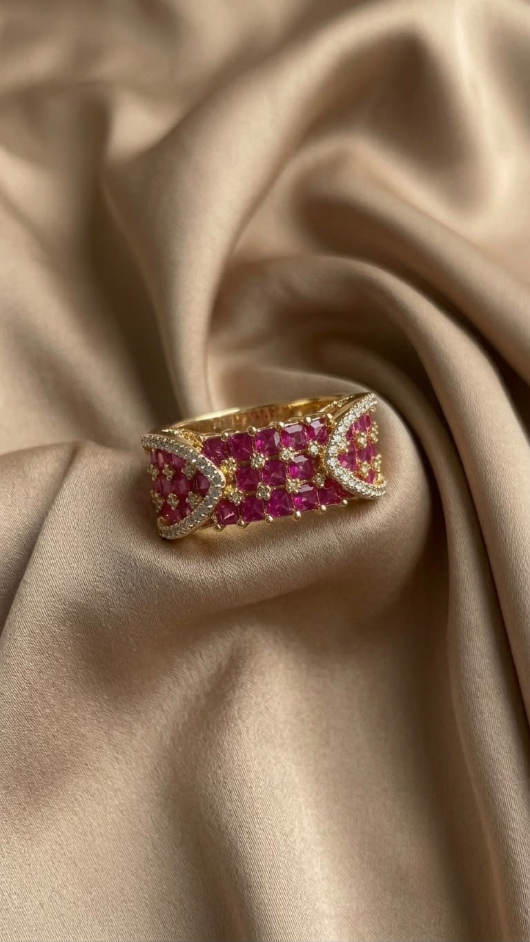 The Elysian Ribbon: Princess-Cut Mosaic Eternity Band Ring